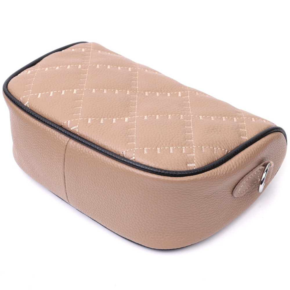 Напівкругла сумка крос-боді для жінок з натуральної шкіри Vintage 22392 Бежева Київ - фото 5