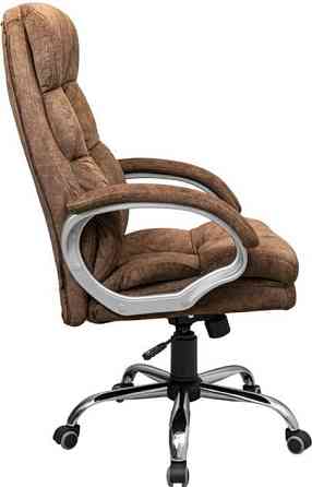 Офісне крісло керівника ManhattanDesign Хром Tilt М-1 Brown (Прогумовані колеса) Днепр