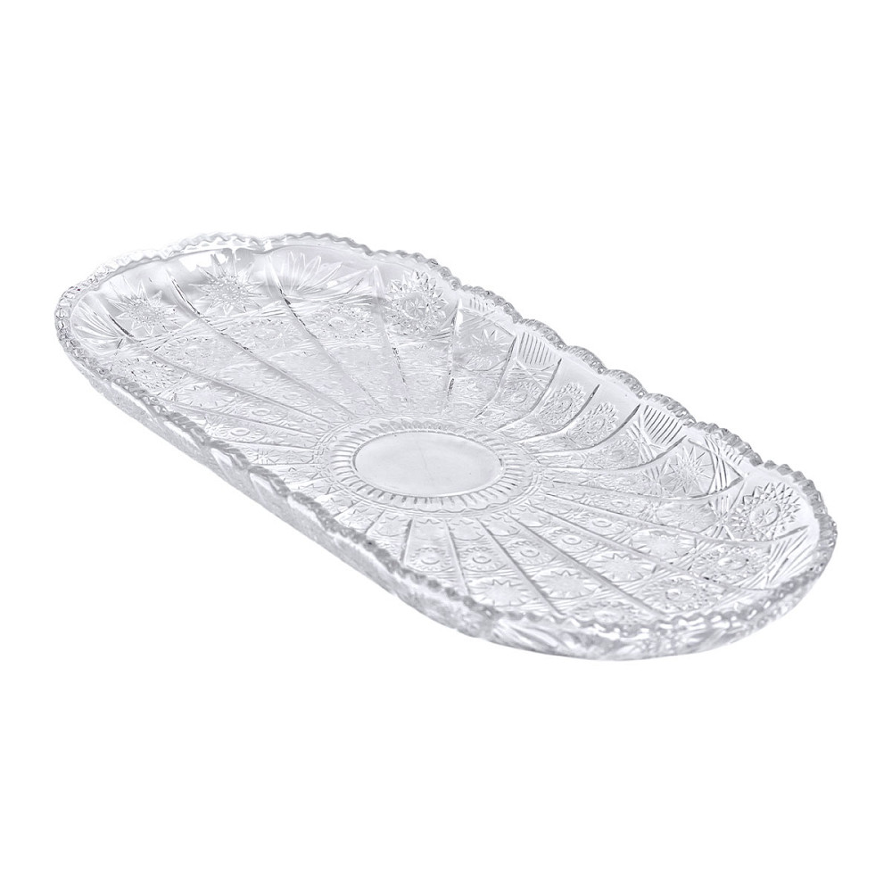 Yiwu Сервірувальне блюдо для подачі закусок 33.5х15х2 см скляне овальне HP-YH-25 Коломыя - изображение 1