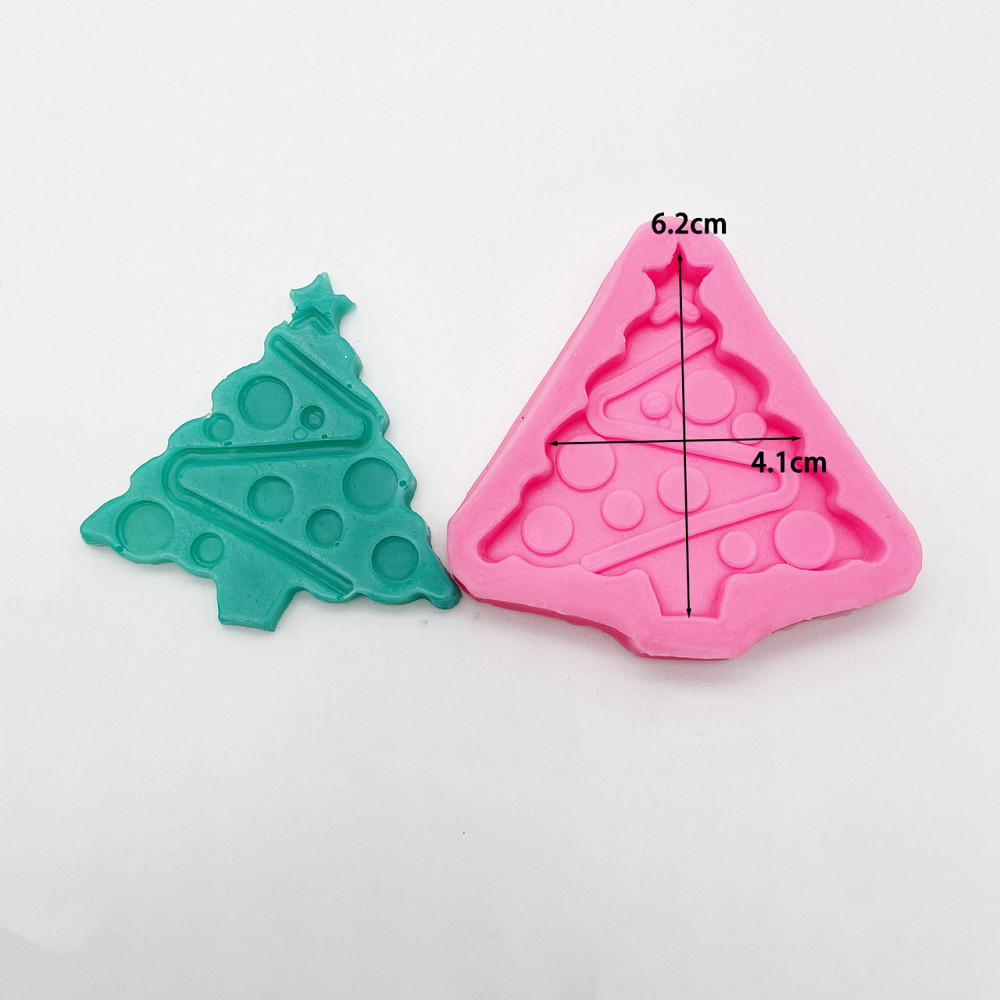 Молд силиконовый Елка 62 на 41 мм розовый Киев - изображение 2