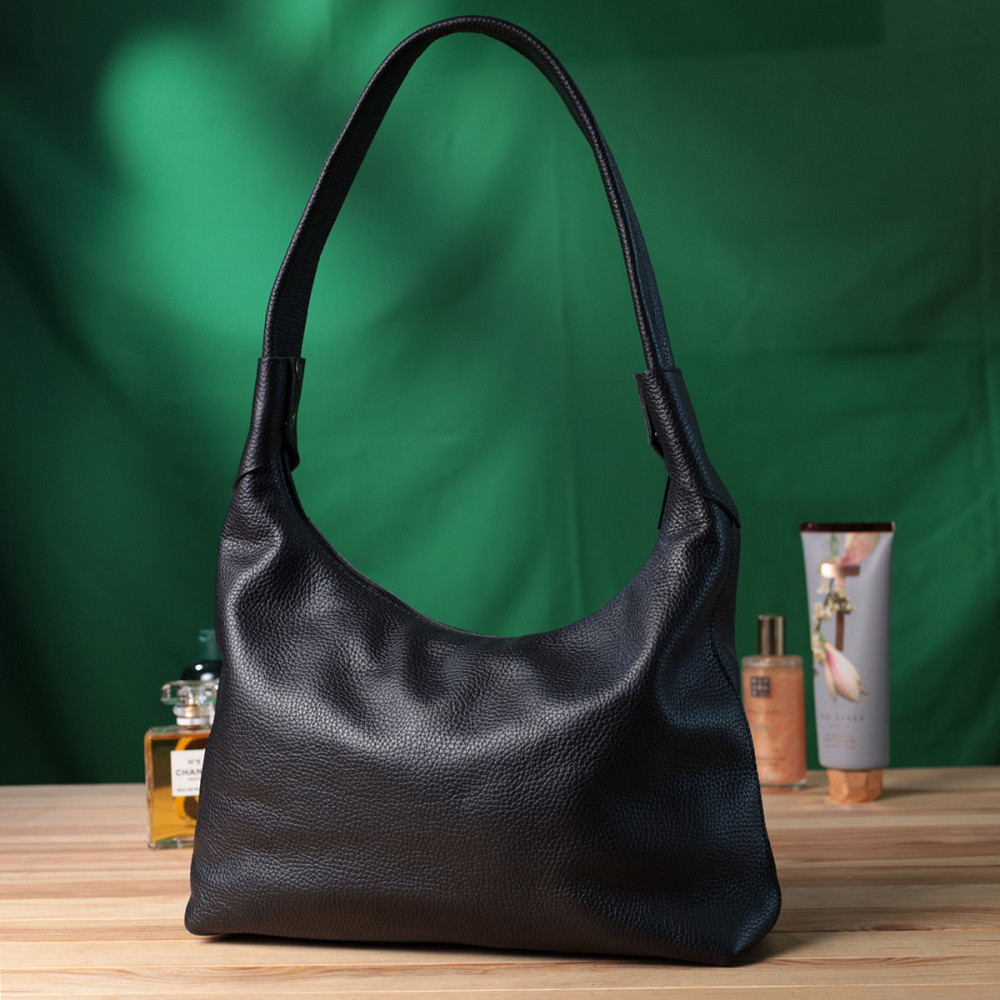 Жіноча сумка на плече з натуральної шкіри флотар Shvigel 22827 Чорна Київ - фото 10