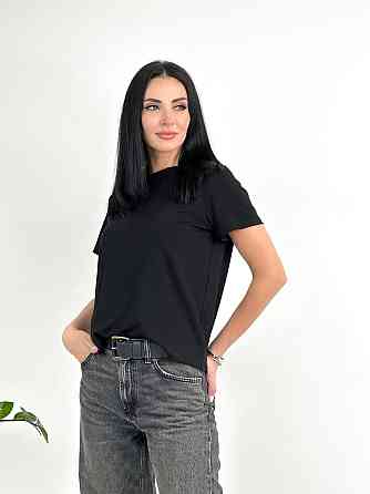 Жіноча футболка "Zefir" трикотаж оптом | Розпродаж моделі Чорний, 46-48 Київ