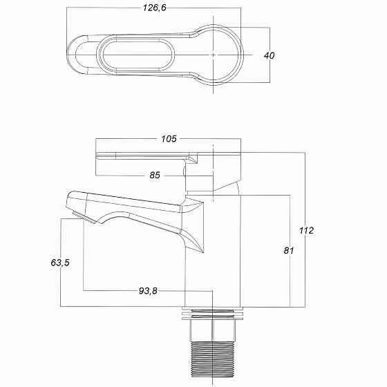 Змішувач для умивальника Globus Lux Dolly GLD-0401 латунь, на гайці Київ