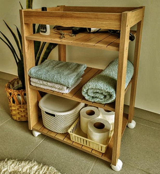 Этажерка для ванной на колёсиках 