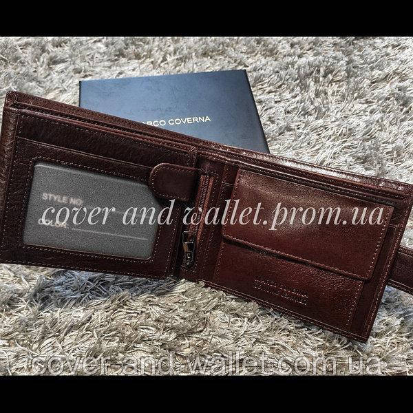 Солидный коричневый мужской кошелек из натуральной кожи Marco Coverna BK 047-805 Киев - изображение 7