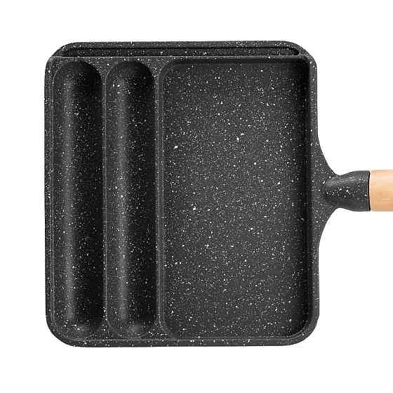 Сіра прямокутна сковорода на 3 секції з антипригарним покриттям Київ