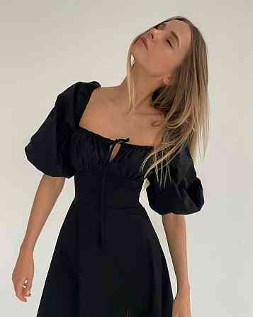 Женское легкое романтическое мини платье из хлопка. 44/46, Черный Одесса