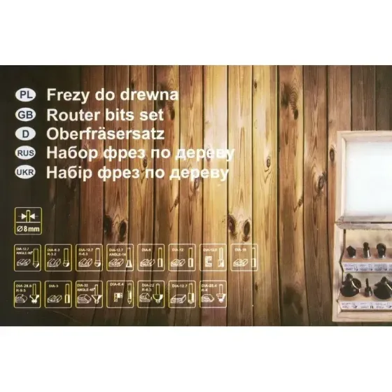 Набір фрез Euro Craft – 15 шт, обробка деревини, кейс Львів