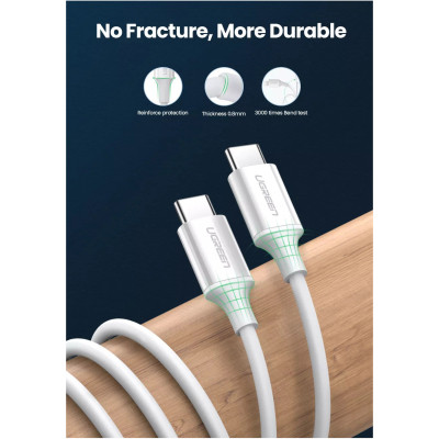 Дата кабель USB-C to USB-C 0.5m 3A 60W US264 white Ugreen (60517) Винница - изображение 2