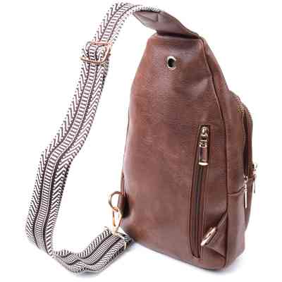 Сумка Vintage З однією лямкою через плече з екошкіри Коричнева (22760) Вінниця