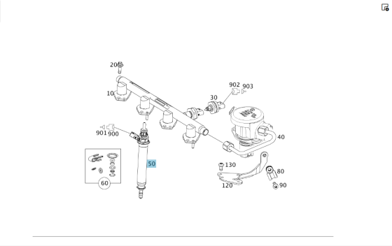 Mercedes-Benz  A2780700687 Паливна бензинова форсунка M278 V8 4.6л M276 V6 3.5л M270 1.6л 2.0л M274 M133 M177 4.0л M176 Одеса