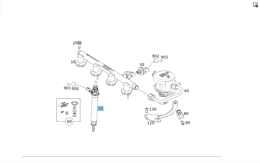 Mercedes-Benz  A2780700687 Паливна бензинова форсунка M278 V8 4.6л M276 V6 3.5л M270 1.6л 2.0л M274 M133 M177 4.0л M176 Одеса - фото 6