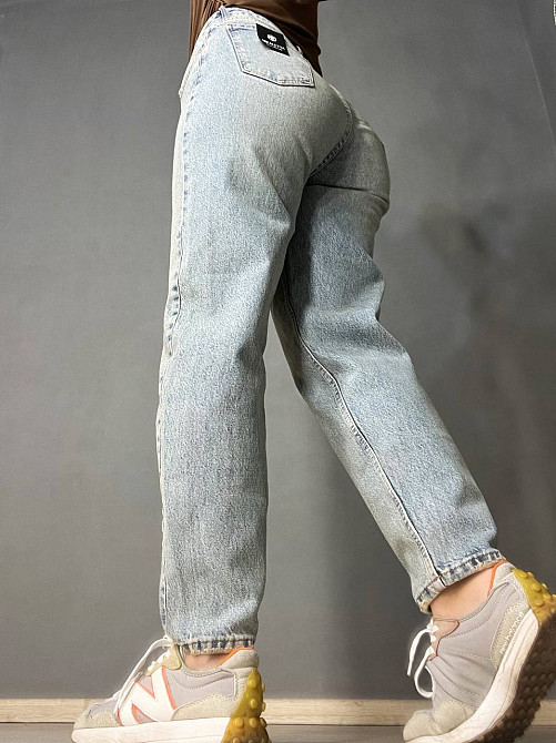 Джинси жіночі Mikaletta 3249-13254 MOM RELAX jeans банани висока посадка стрейчеві блакитні , блакитний, З2, 32, 88 см, 119 см Київ - фото 13