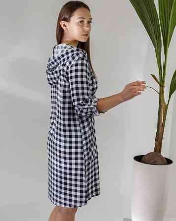 Жіноча туніка з капюшоном в клітку Nicoletta 92140 Київ