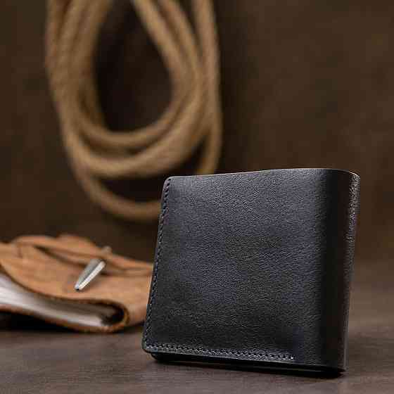 Кожаное мужское стильное портмоне Синий (GRANDE PELLE) Киев