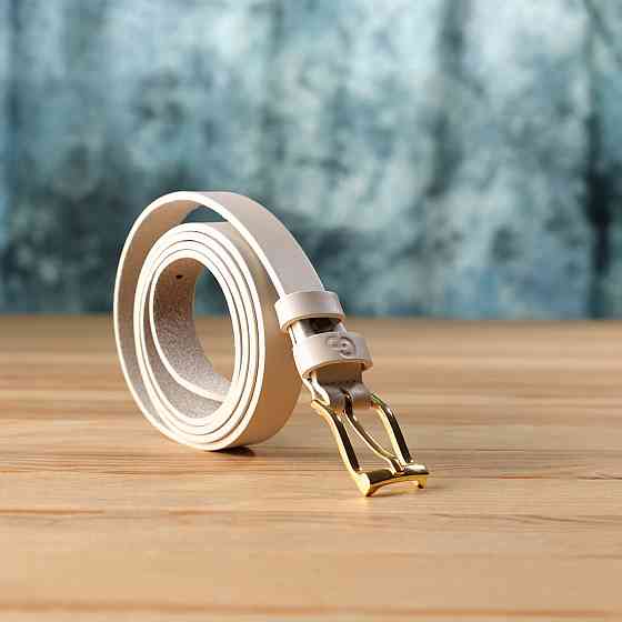 Красивый тонкий кожаный ремень для женщин (GRANDE PELLE) Киев