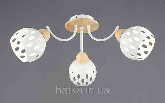 Люстра стельова B N6655/3 Білий + Дерево Київ