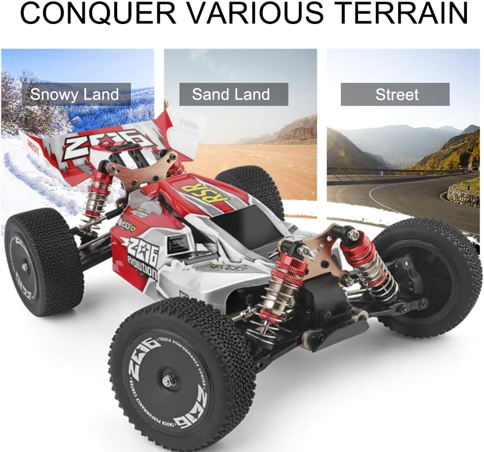 Швидкісна баггі на р/к WLtoys 144001 60 км/год 1:14: алюмінієве шасі, 4WD, масляні амортизатори, повний привід Київ - фото 6