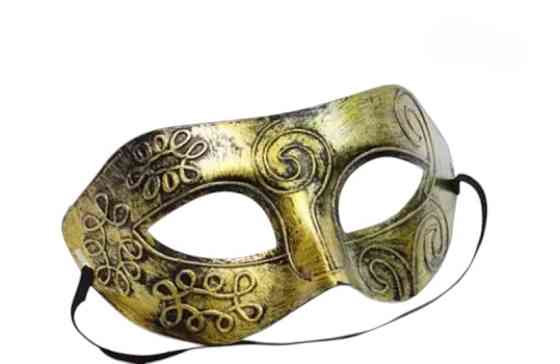 Карнавальна маска пластикова для свят one size золотистий Київ
