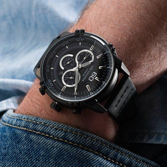 Мужские водостойкие наручные часы Lee Cooper Wolf (Черный) Винница - изображение 9