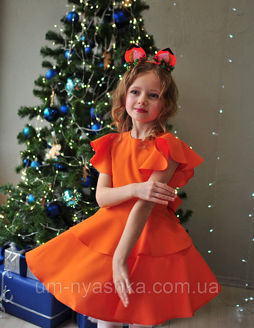 Красивый костюм лисички оранжевое платье Лисичка Белочка Мандаринка Апельсинка Осень Кривой Рог - изображение 3