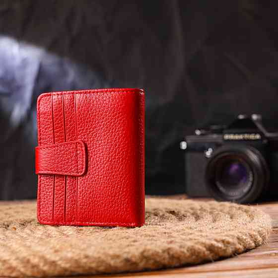 Яскравий жіночий гаманець із натуральної зернистої шкіри CANPELLINI 21690 Червоний Київ