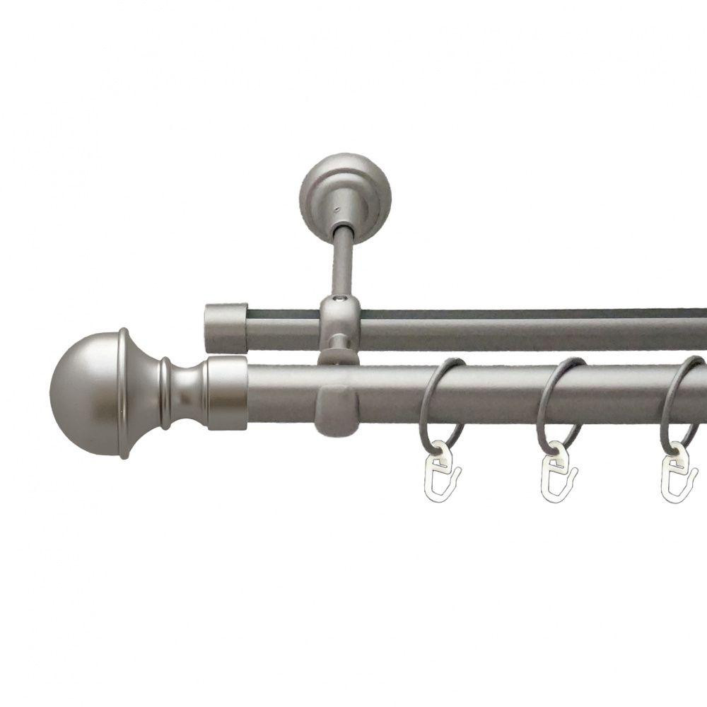 Карниз Orvit Бостон металевий дворядний опозитний гладка \ профільна труба кільце металеве Сатин 25\19 мм 240 Львов - изображение 1