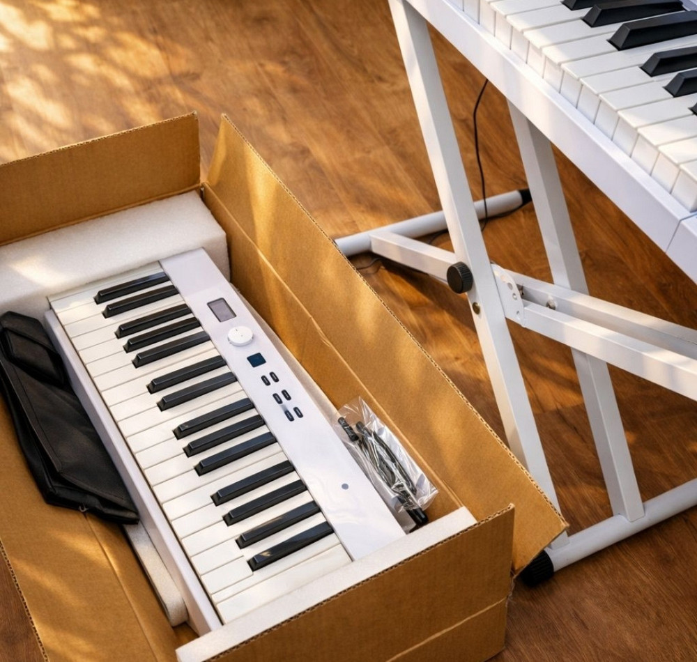 Белое цифровое пианино 88 клавиш + чехол, педаль, пюпитр | OLX доставка. Харьков - изображение 1