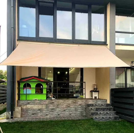 Тент навес затеняющий водонепроницаемый прямоугольный 4х5м Оксфорд (Бежевый) Киев