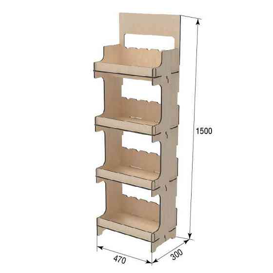 Стеллаж из фанеры EKOSTAR 470х300х1500 Киев