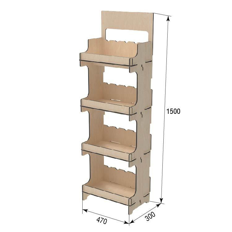 Стеллаж из фанеры EKOSTAR 470х300х1500 Киев - изображение 3