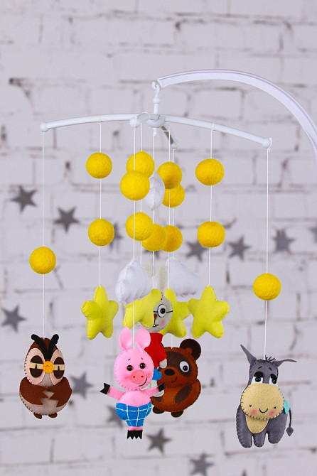 Дитячий мобіль на ліжечко для немовлят WooolyWool "Вінні-Пух" Київ - фото 1