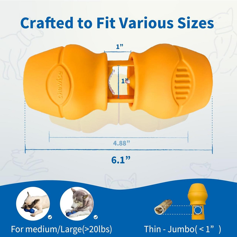 Держатель для bully sticks Chewise CHM201 Желтый Heavy Duty BPA-free Противозадыхающий для собак всех размеров Киев - изображение 2