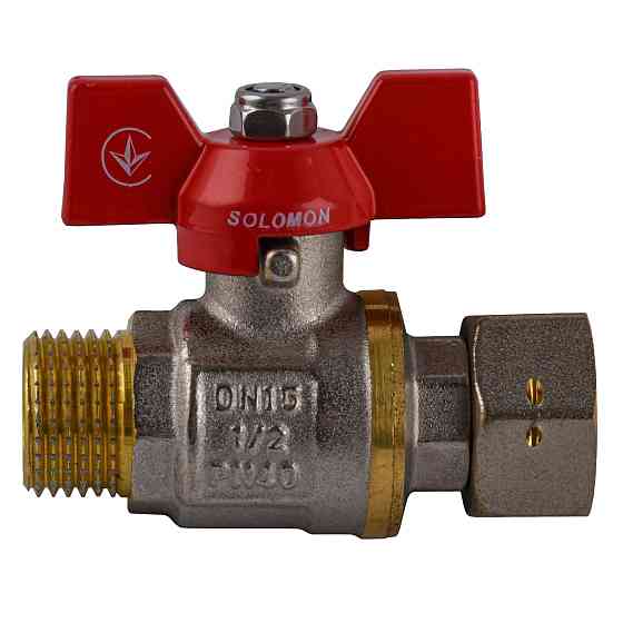 Кран кульовий прямий з накидною гайкою SOLOMON 1/2″ ЗВ PN40 (V5002-S) Тернопіль