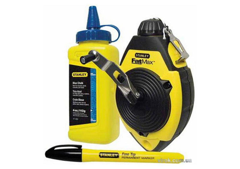 Шнур для розмітки STANLEY "FatMax", крейда маркувальна і маркер в комплекті Одеса - фото 1