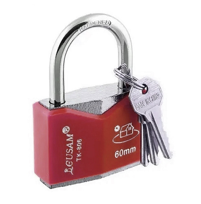 Замок навісний 30 мм із ключем червоний Київ - фото 1