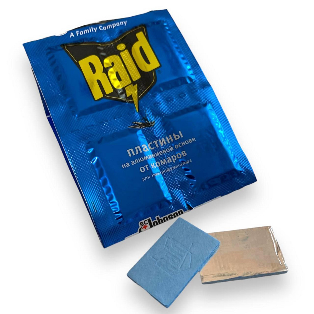 Пластина Raid на алюмінієвій основі від комарів (тривала дія до 10 годин,) 10 шт/уп Харків - фото 7