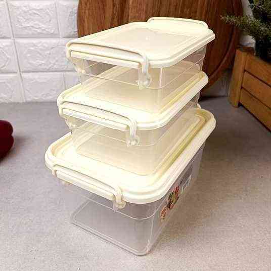 Контейнер для харчових продуктів квадратний (набір 3шт) (кольори в асортименті) Харків