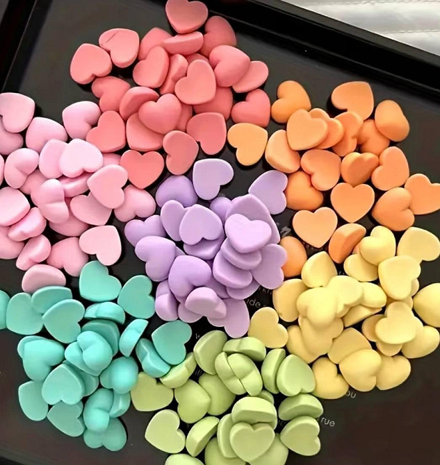 Кабошони сердечки пастельні 42 шт декор для смоли та прикрас Київ - фото 4