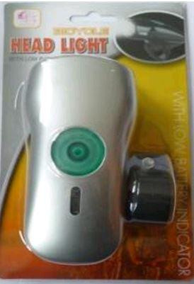 Фонарь   передний (в сборе)   велосипедный   (4 диода, серебро) Мукачево - изображение 1