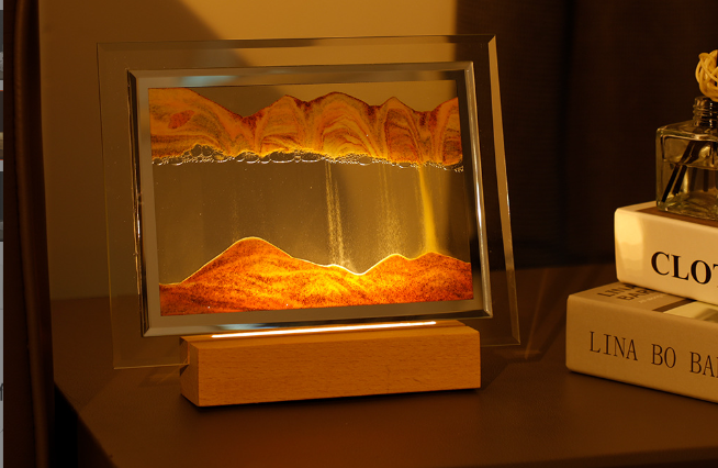 Картина с кварцевым песком ночник  22х21,5см БОЛЬШАЯ, ПОДСВЕТКА, ОРАНЖЕВЫЙ Кременчуг - изображение 1