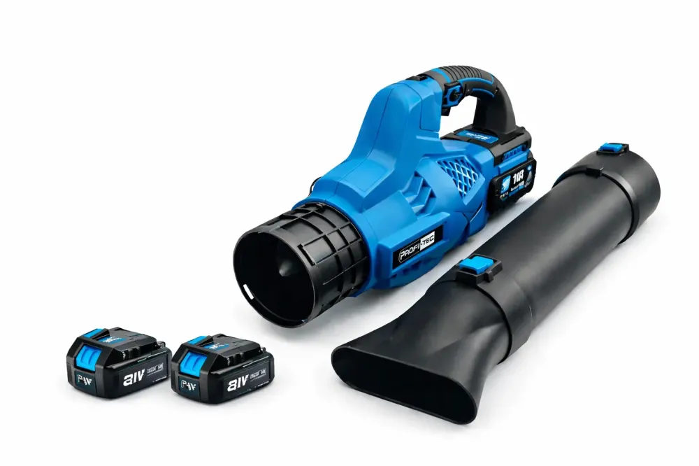 Воздуходувка синяя большая аккумуляторная QIF-11F для уборки листьев и снега + 2 аккумулятора Коломыя - изображение 1