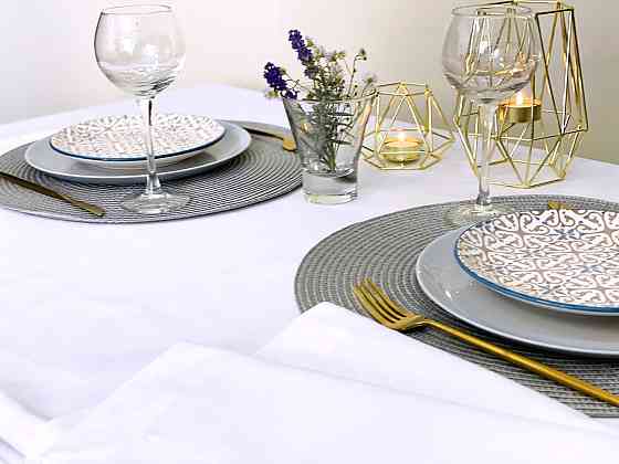 Ecotton Скатертина Ecotton DUCK 170х220 см водовідштовхувальна біла White 23128 Киев