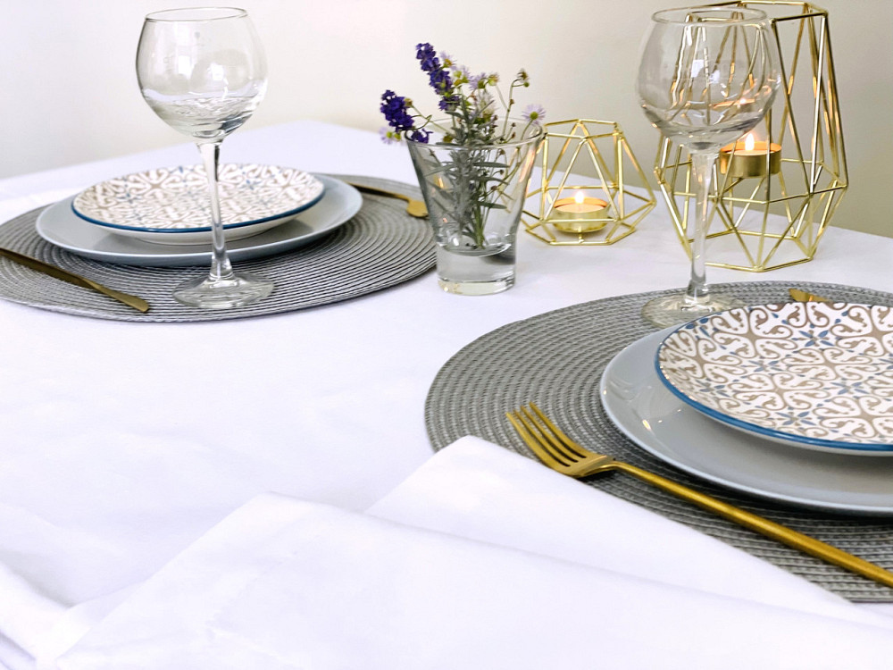 Ecotton Скатертина Ecotton DUCK 170х220 см водовідштовхувальна біла White 23128 Київ - фото 1