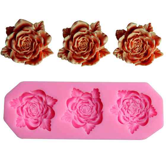 Молд силиконовый Розы 122 на 45 мм розовый Киев