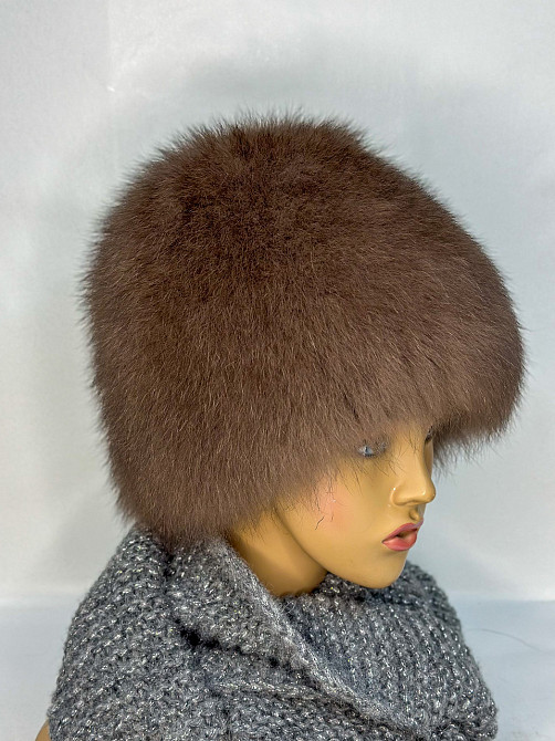 Шапка женская меховая Виктория Коричневый Харьков - изображение 5