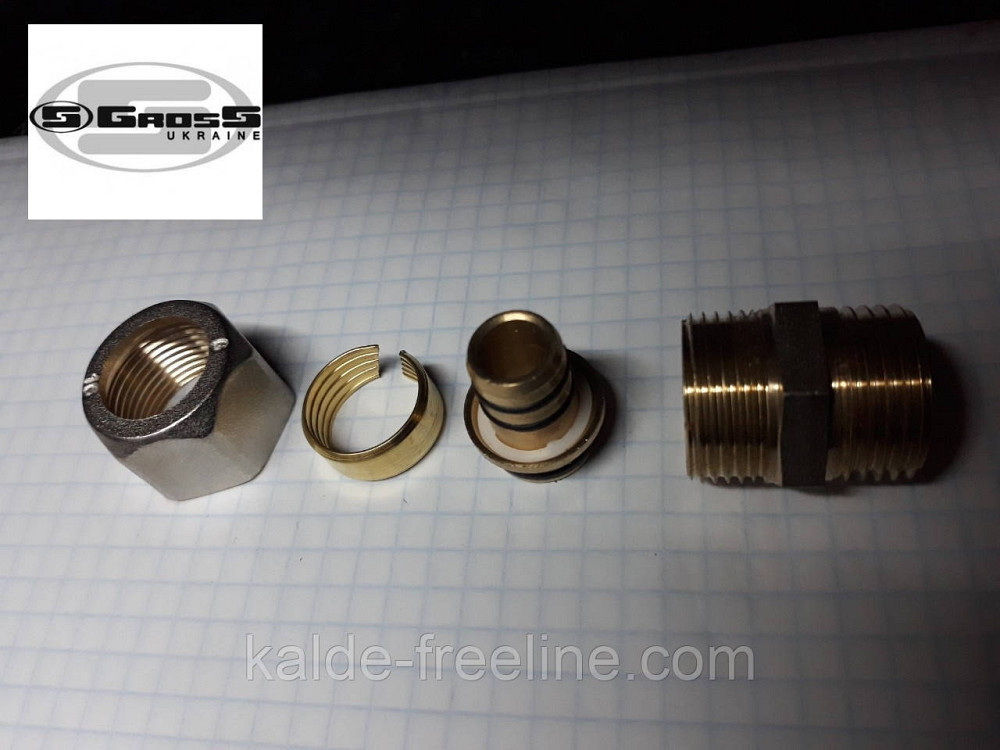 Муфта наружня різьба 20*1/2 M Gross (посилена) для металопластикової труби Харків - фото 3