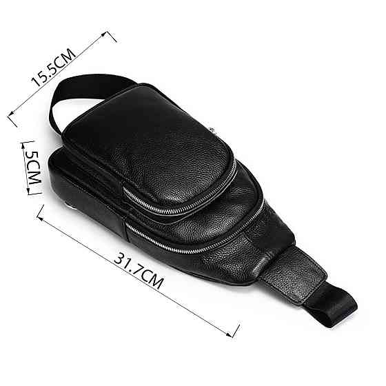 Сумка из зернистой кожи через плечо 20242 Vintage Черная Киев