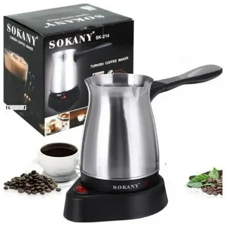 Кофеварка-турка Sokany SK-214 600 Вт, 500 мл, до 5 чашек, быстрая, с системой безопасности и удобной очисткой Одесса - изображение 1