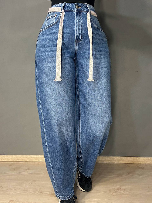 Джинсы женские Vanver 2009 skater jeans бананы с поясом синие, синий, 25, 25, 69 см, 98 см Киев - изображение 4